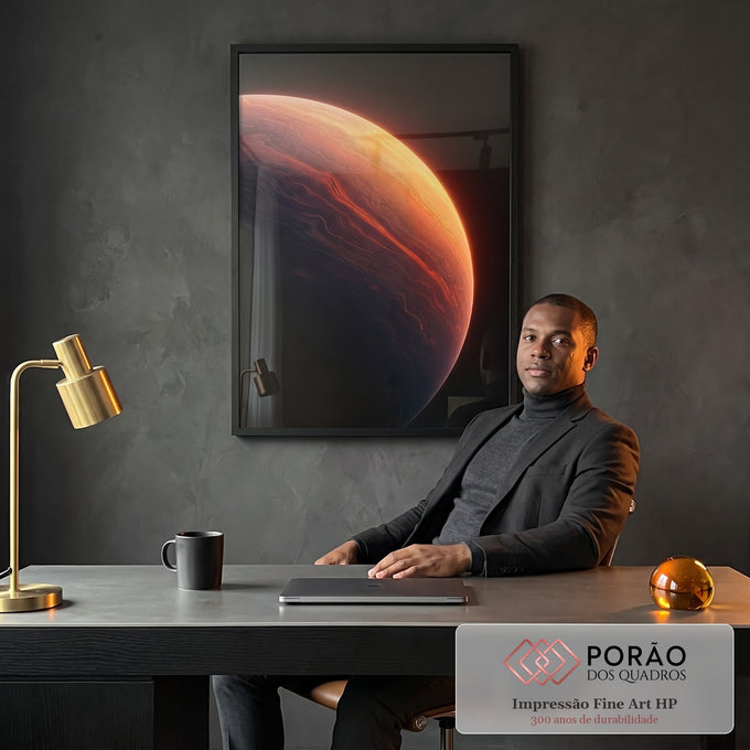 Quadro Decorativo Planeta Místico em escritorio moderno - quadros decorativos para sala