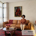 Quadro Decorativo Orixá Xangô: Justiça e Poder em sala de estar moderna - quadros decorativos para sala