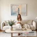 Quadro Decorativo Reflexo Etéreo em sala de estar moderna - quadros decorativos para sala