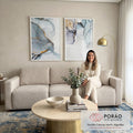 Quadro Decorativo Abstração Mármore e Cores Vibrantes em sala de estar moderna - quadros decorativos para sala