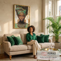 Quadro Decorativo Feminino Empoderado em Cores em sala de estar moderna - quadros decorativos para sala