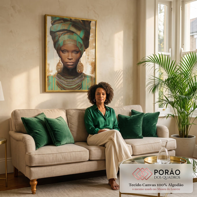 Quadro Decorativo Feminino Empoderado em Cores em sala de estar moderna - quadros decorativos para sala