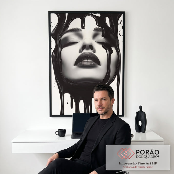 Quadro Decorativo A Profundidade da Mulher em escritorio moderno - quadros decorativos para sala