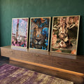 Quadro Decorativo: Majestade Selvagem & Florais Encantadores em ambiente decorado - quadros decorativos para sala