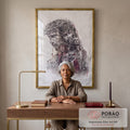 Quadro Decorativo: Visão Inspiradora de Jesus na Cruz em escritorio moderno - quadros decorativos para sala