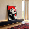 Quadro Decorativo Mulher Reflexiva  Arte Abstrata em ambiente decorado - quadros decorativos para sala