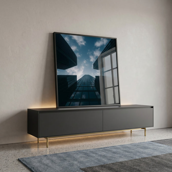 Quadro Decorativo Edifícios em Visão Moderna em ambiente decorado - quadros decorativos para sala
