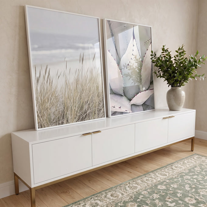 Quadro Decorativo - Encanto Deserto e Mar em ambiente decorado - quadros decorativos para sala
