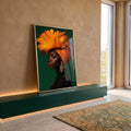 Quadro Decorativo Mulher Vibrante em ambiente decorado - quadros decorativos para sala