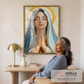 Quadro Decorativo Virgem Maria Serenidade e Fé em escritorio moderno - quadros decorativos para sala