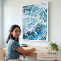 Quadro Decorativo Espuma do Mar: Ondas Vibrantes em escritorio moderno - quadros decorativos para sala