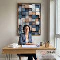 Quadro Decorativo Abstrato em Tons Claros em escritorio moderno - quadros decorativos para sala