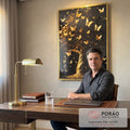 Quadro Decorativo Árvore Elegante em Dourado em escritorio moderno - quadros decorativos para sala