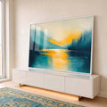 Quadro Decorativo Paisagem Moderna e Serena em ambiente decorado - quadros decorativos para sala