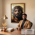 Quadro Decorativo A Serenidade de Jesus  Paz e Harmonia em escritorio moderno - quadros decorativos para sala
