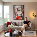 Quadro Decorativo: Marilyn Monroe, a Essência de NY em sala de estar moderna - quadros decorativos para sala