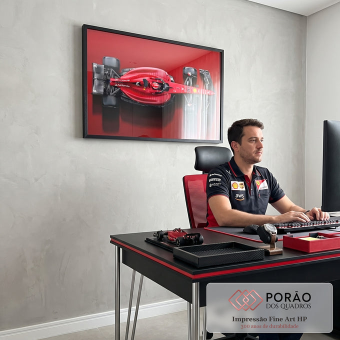 Quadro Decorativo Carro de Corrida: Velocidade e Estilo em escritorio moderno - quadros decorativos para sala