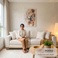 Quadro Decorativo Elegante: Casal de Leões com Dois Filhotes em sala de estar moderna - quadros decorativos para sala