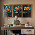 Quadro Decorativo Elegante Flor de Lótus: Toque de Paz em escritorio moderno - quadros decorativos para sala