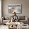 Quadro Decorativo Serenidade de Areia em sala de estar moderna - quadros decorativos para sala