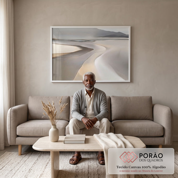 Quadro Decorativo Serenidade de Areia em sala de estar moderna - quadros decorativos para sala
