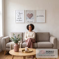 Quadro Decorativo Corações & Palavras: Inspire seu Lar em sala de estar moderna - quadros decorativos para sala