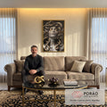 Quadro Decorativo Medusa Mitológica Luxuosa em sala de estar moderna - quadros decorativos para sala