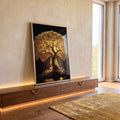 Quadro Decorativo Raízes de Ouro: Luxo e Tradição em ambiente decorado - quadros decorativos para sala