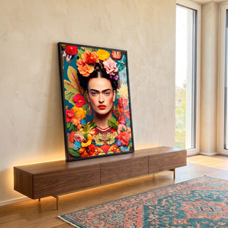 Quadro Decorativo Frida 05 - Arte Minimalista em Tecido Canvas Premium em ambiente decorado - quadros decorativos para sala