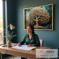 Quadro Decorativo Sopro de Vida Verde: Transforme seu Espaço em escritorio moderno - quadros decorativos para sala