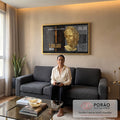 Quadro Decorativo Inspire Riqueza e Poder em sala de estar moderna - quadros decorativos para sala