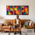 Quadro Decorativo Movimento Vibrante em sala de estar moderna - quadros decorativos para sala