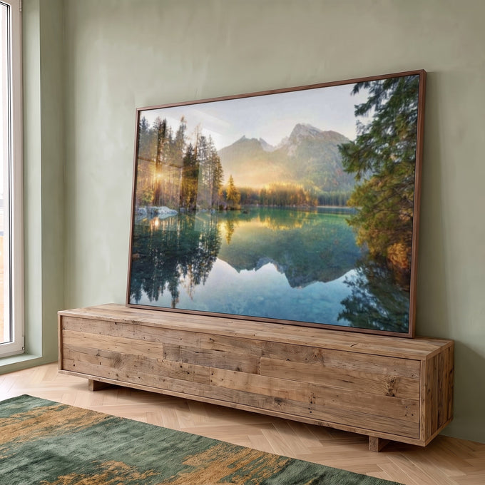 Quadro Decorativo Beleza Matinal: Amanhecer Majestoso em ambiente decorado - quadros decorativos para sala