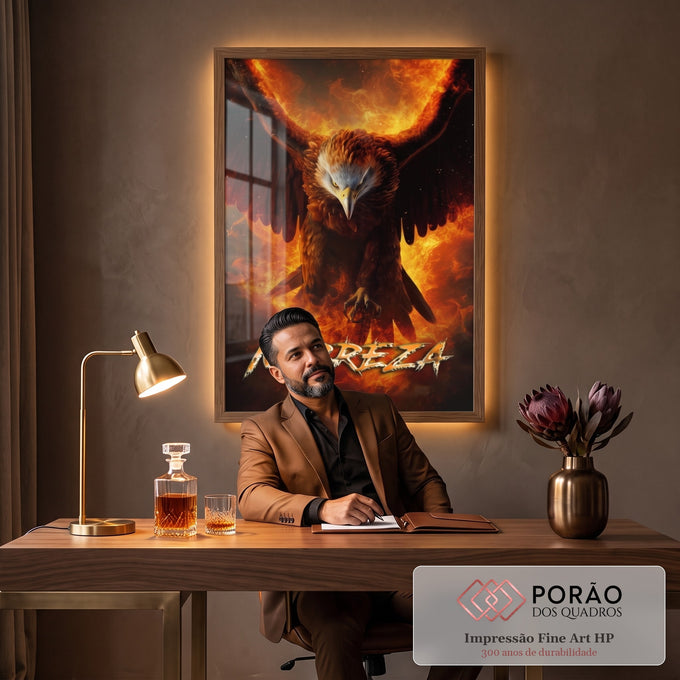 Quadro Decorativo Águia Nobreza - Arte Premium para Sua Decoração em escritorio moderno - quadros decorativos para sala