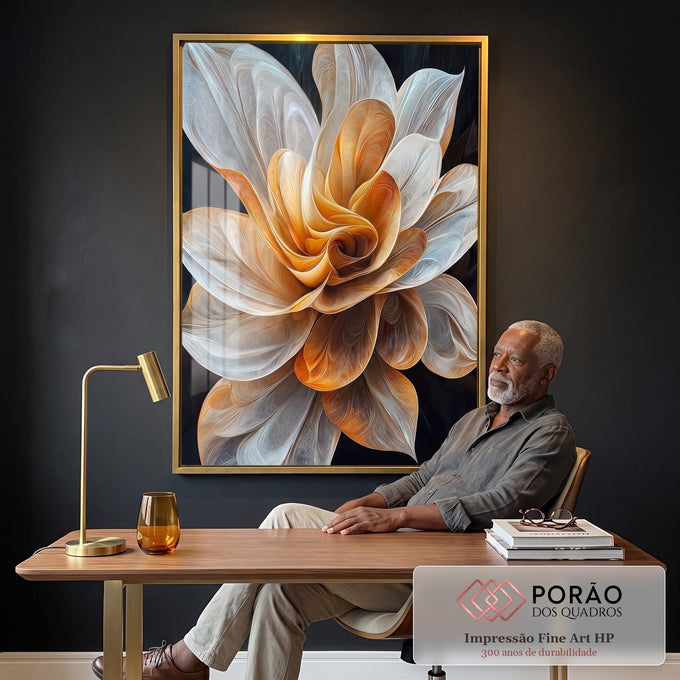 Quadro Decorativo Inspirador: Flor Realista - Arte para Sua Casa em escritorio moderno - quadros decorativos para sala
