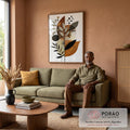 Quadro Decorativo Botânico com Toque Minimalista em sala de estar moderna - quadros decorativos para sala