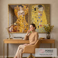 Quadro Decorativo: Luxo de Gustav Klimt em Sua Pureza em escritorio moderno - quadros decorativos para sala
