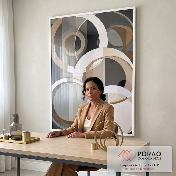 Quadro Decorativo Serenidade Abstrata e Colorida em escritorio moderno - quadros decorativos para sala