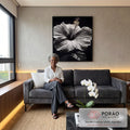 Quadro Decorativo Beleza e Simplicidade do Hibisco em sala de estar moderna - quadros decorativos para sala