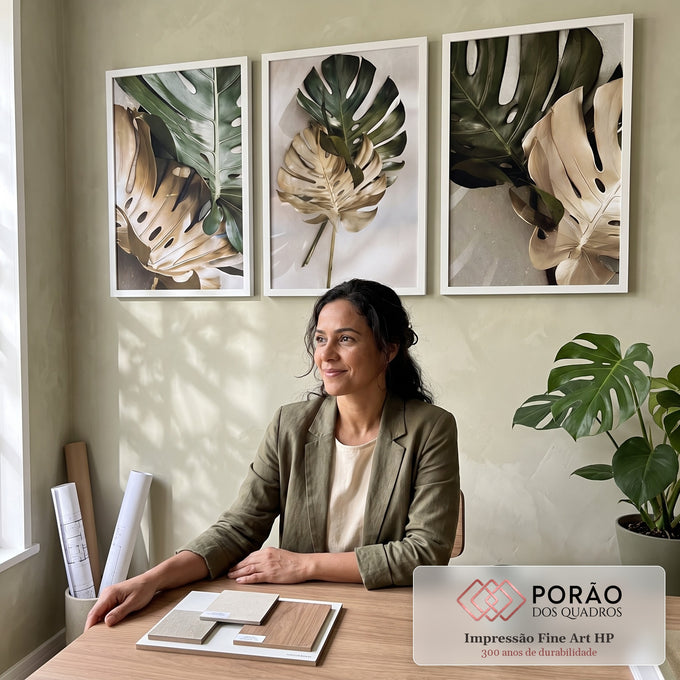 Quadro Decorativo Serenidade Tropical: Transforme Seu Espaço em escritorio moderno - quadros decorativos para sala