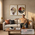 Quadro Decorativo Círculos Dourados: Uma Obra de Luxo em sala de estar moderna - quadros decorativos para sala