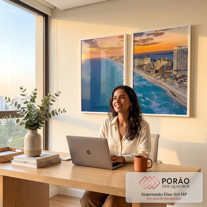 Quadro Decorativo Requinte de Cancun: Praias e Mar Turquesa em escritorio moderno - quadros decorativos para sala