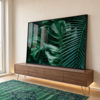 Quadro Decorativo Folhagem Tropical: Oásis Pessoal em ambiente decorado - quadros decorativos para sala