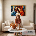 Quadro Decorativo Sagrada Família Moderna em sala de estar moderna - quadros decorativos para sala