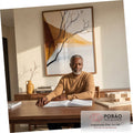 Quadro Decorativo Serenidade em Tons de Terra em escritorio moderno - quadros decorativos para sala