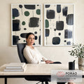 Quadro Decorativo Dupla de Beleza Abstrata em escritorio moderno - quadros decorativos para sala