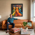 Quadro Decorativo Afro Contemporâneo Beleza em Cores em sala de estar moderna - quadros decorativos para sala