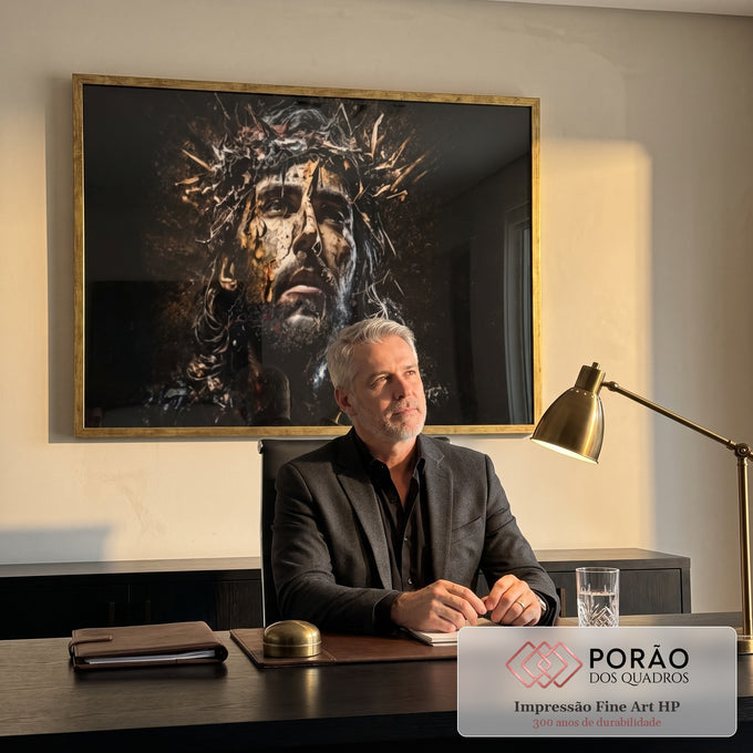 Quadro Decorativo Expressão Divina - Toque Celestial em escritorio moderno - quadros decorativos para sala