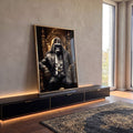 Quadro Decorativo Macaco Chefe: Domínio e Sabedoria em ambiente decorado - quadros decorativos para sala
