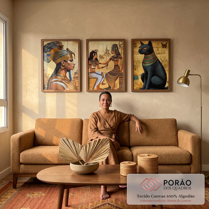 Quadro Decorativo Mitologia Egípcia - Arte e Elegância para Sua Parede em sala de estar moderna - quadros decorativos para sala